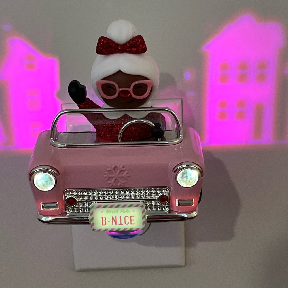 Pink Car Night Light with Santa Figure